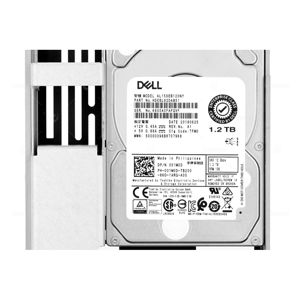 01M0D LFF DELL 1.2TB 10K 12G SAS 3.5 LFF HOT-PLUG HARD DRIVE 001M0D, AL15SEB120NY